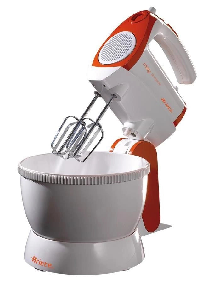 Ariete 1565-1 Mixy Professional Sbattitore Elettrico con Ciotola Rotante 300 W 5 Velocita' Turbo Fruste per Impastare e Montare colore Rosso