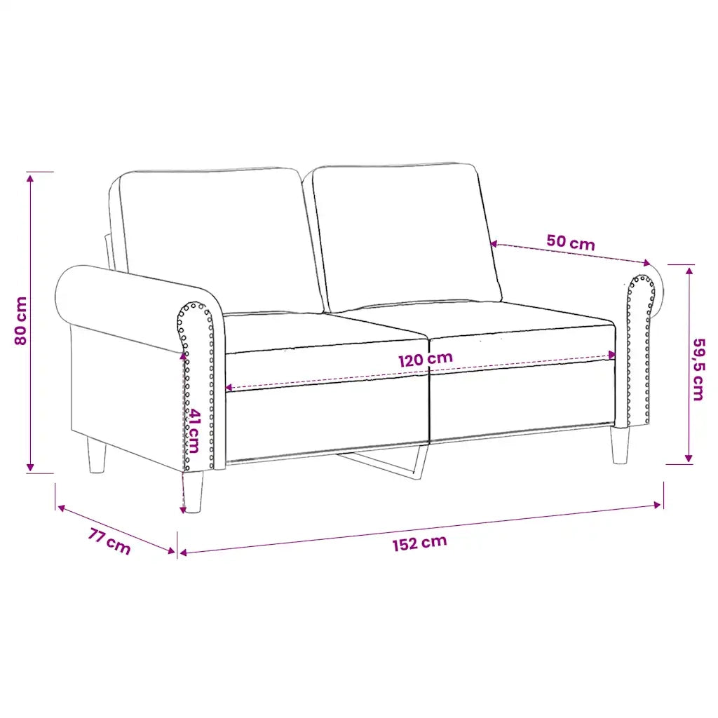 Divano a 2 Posti-Sofa 2 Posti marrone 120 cm in Velluto 749183