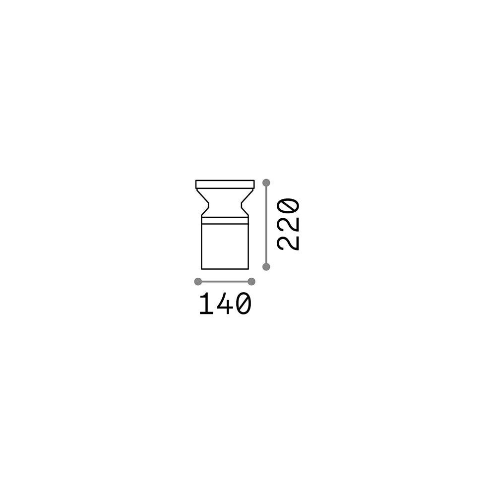 Piantana Moderna Torre Alluminio Antracite 1 Luce E27 H22Cm