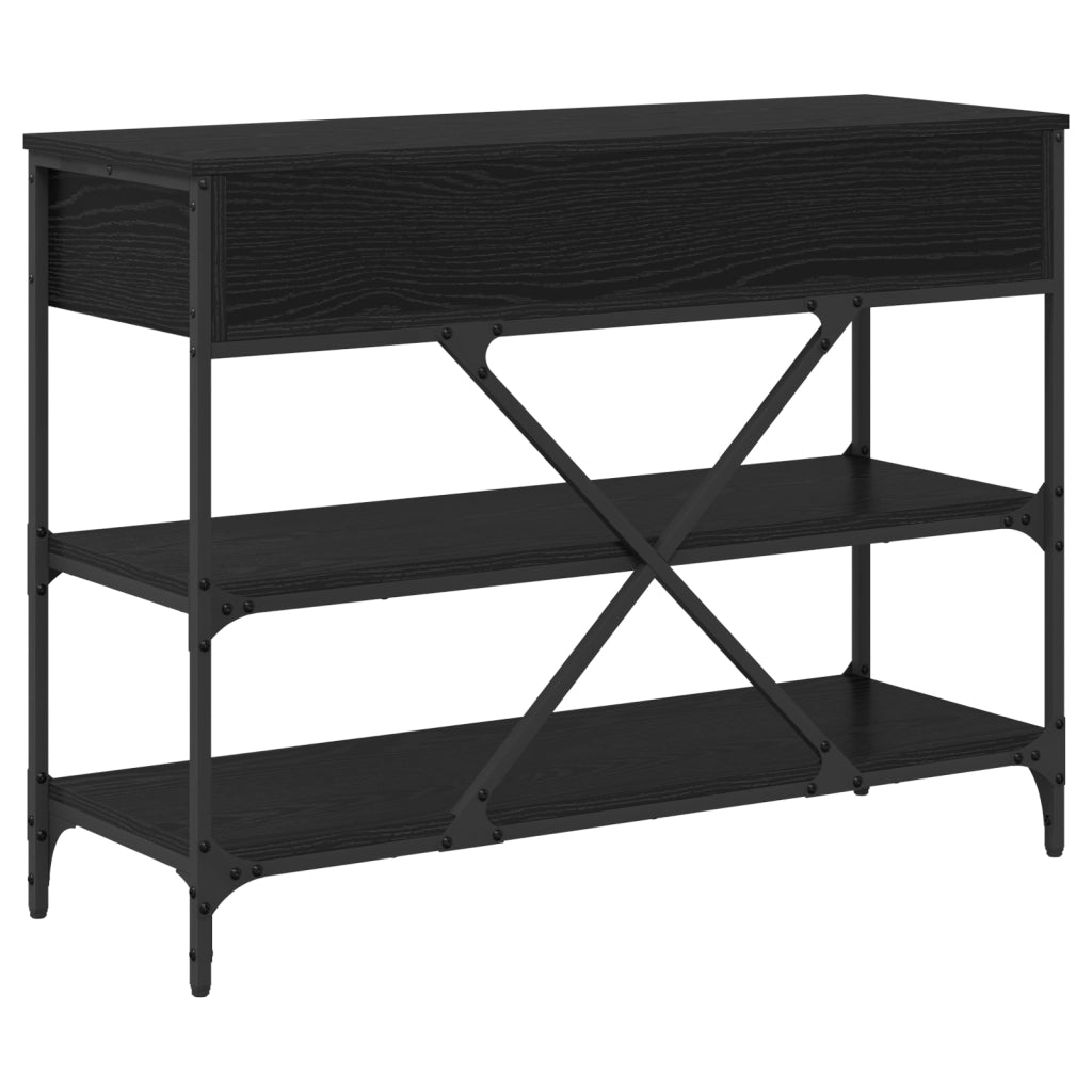 Tavolo Console Rovere Nero 100x34.5x75 cm Legno Ingegnerizzato