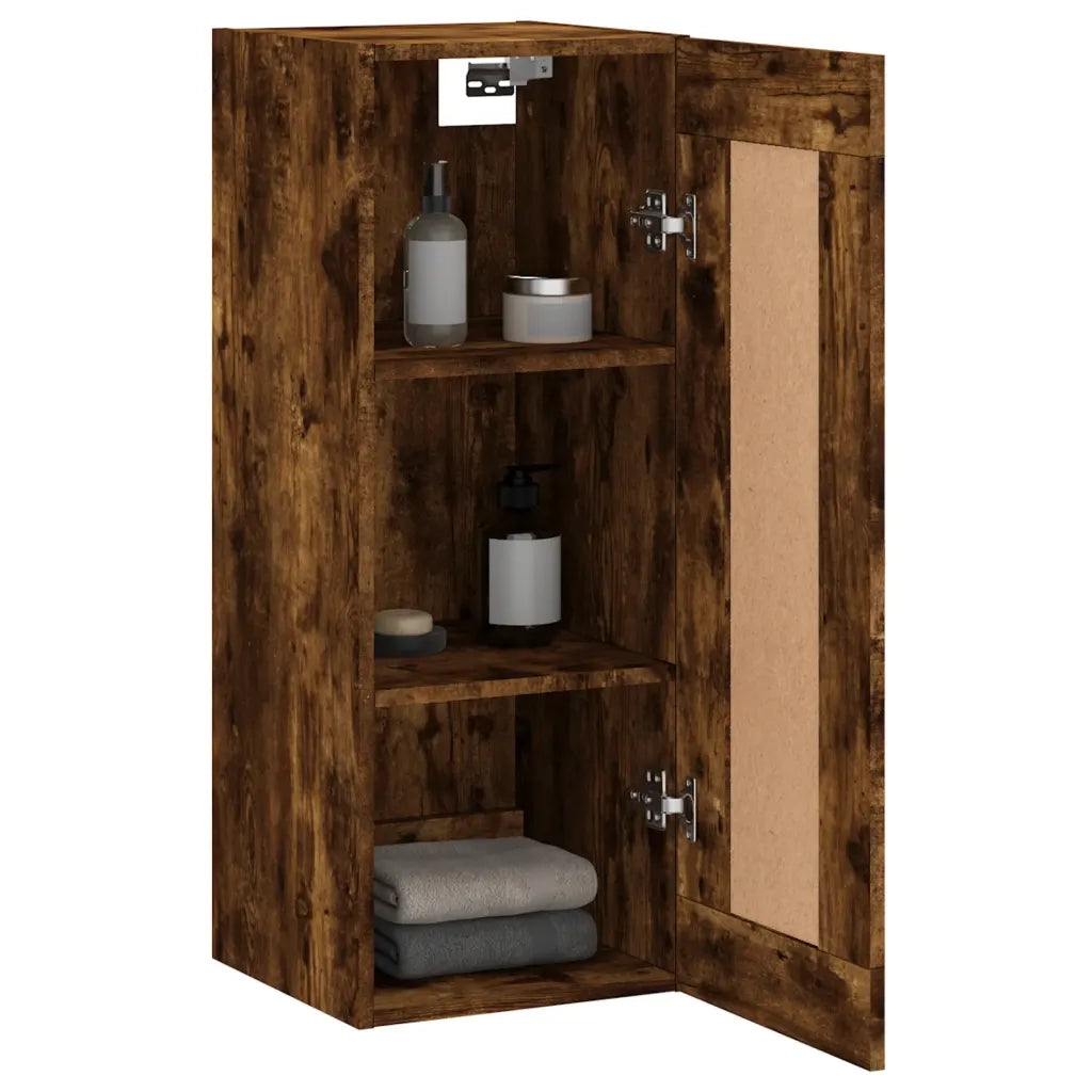 Mobile a Parete Rovere Fumo 34,5x34x90 cm in Legno Multistrato 830521