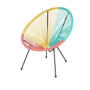 Poltrona da giardino rotonda in resina multicolore 56x88x72 cm