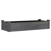Fioriera rialzata per piante fiori patio giardino rivestimento 120 x 45 x 25 cm legno massello di abete grigio 02_0039833
