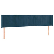Testiera | Testata ad Orecchio Blu Scuro 163x16x78/88 cm in Velluto