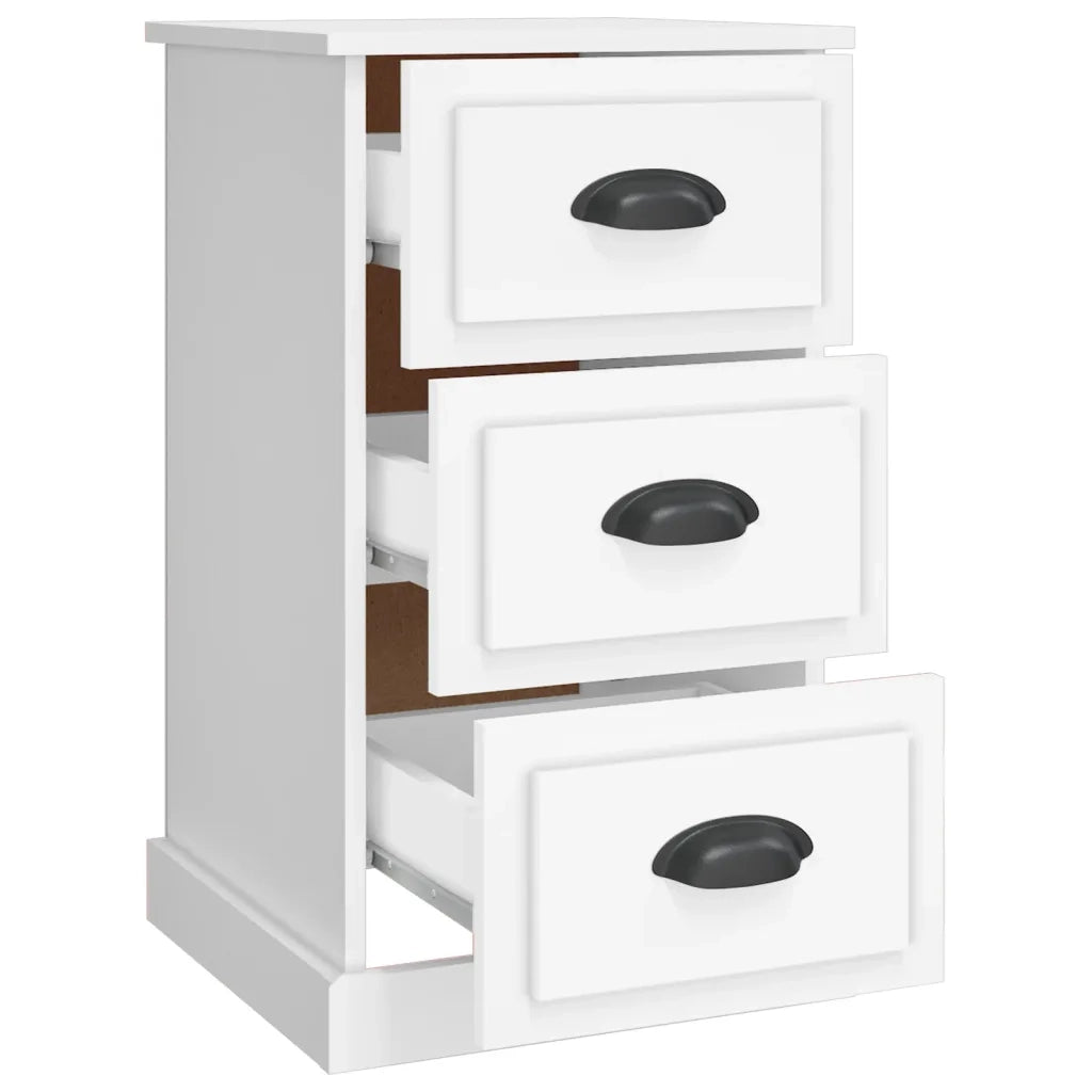Comodino | Armadio da Notte | Mobiletto da notte Bianco 39x39x67 cm in Legno Multistrato