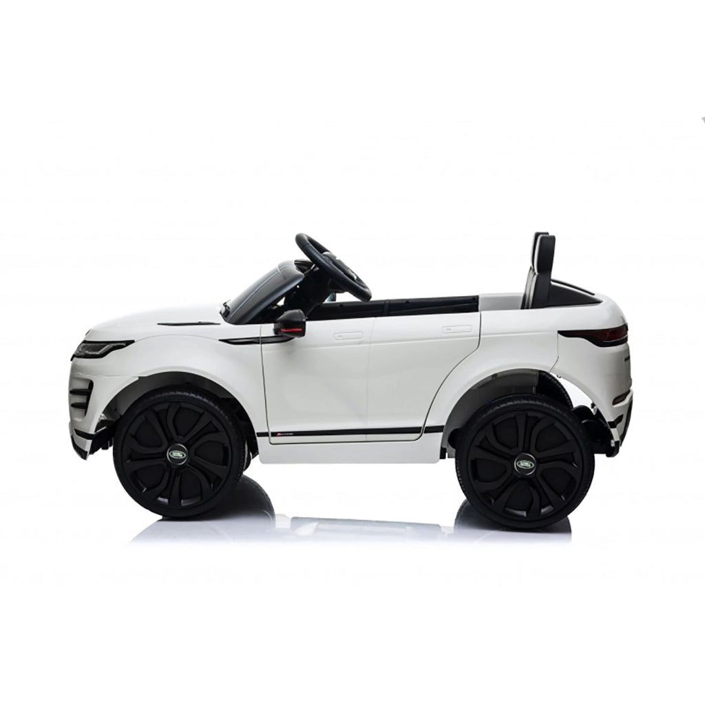 Macchina Elettrica per Bambini Licenza Land Rover Evoque 12V con Telecomando Bianco