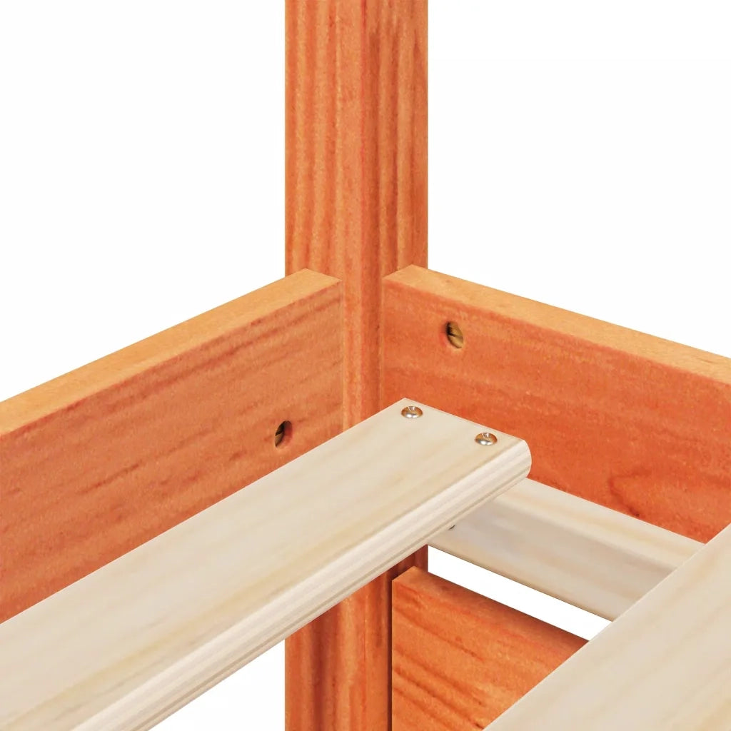 Letto senza Materasso Marrone Cera 200x200 cm in Legno di Pino