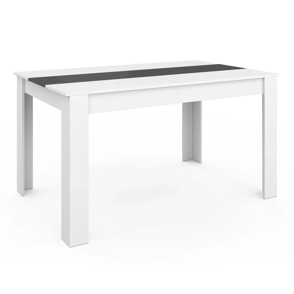 IDMarket - Tavolo da pranzo GEORGIA 140 cm bianco e grigio e set di 6 sedie ROMANE grigio