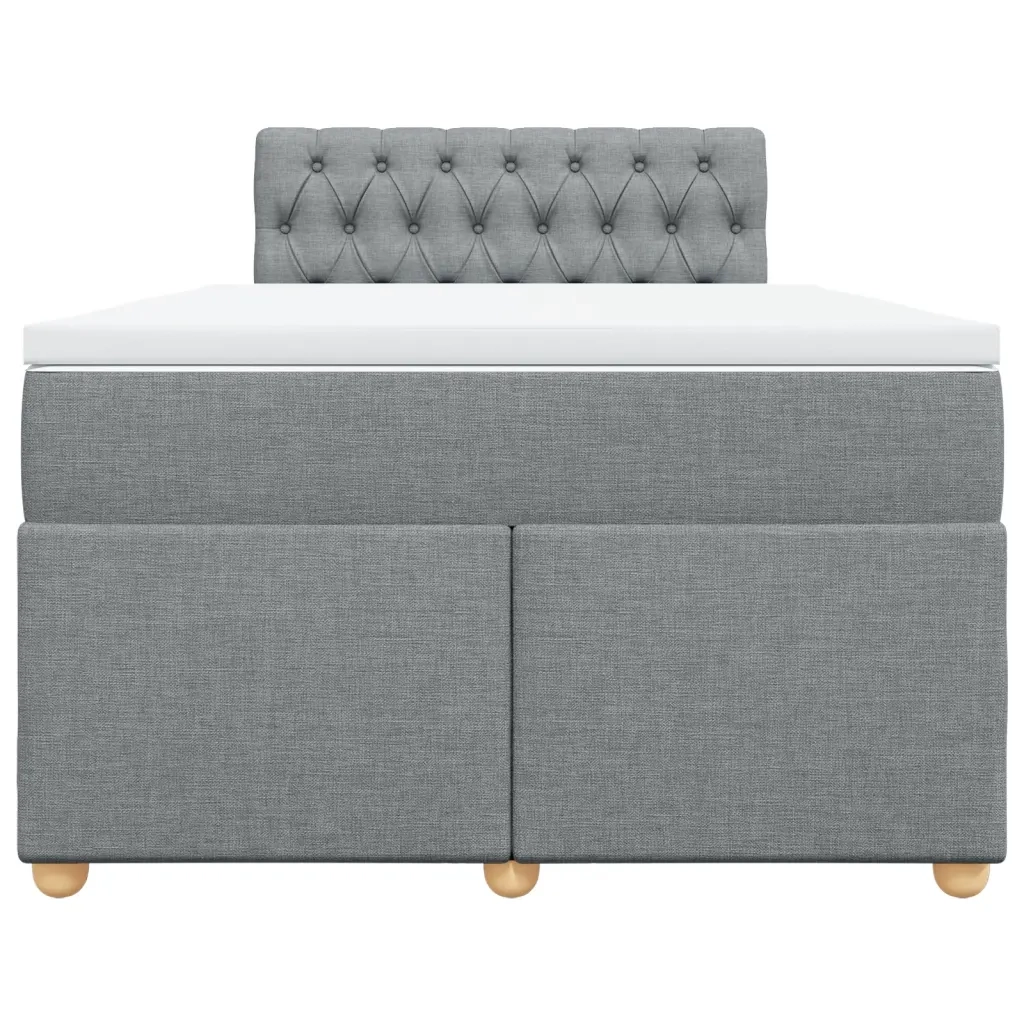 Giroletto a Molle con Materasso Grigio Chiaro 120x190cm Tessuto