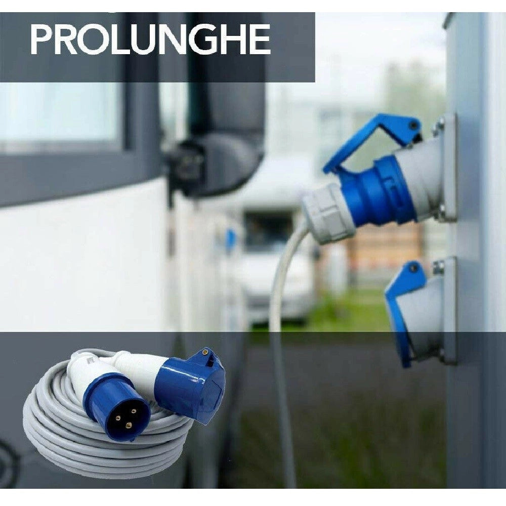 Trade Shop - Prolunga Industriale Cavo 25 Mt Presa Iec Spina A 3 G Per Campeggio Cantiere -