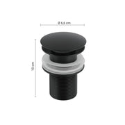 Piletta clic clac 03 in acciaio inox nero matt universale 9-10 x 6 x 6 cm