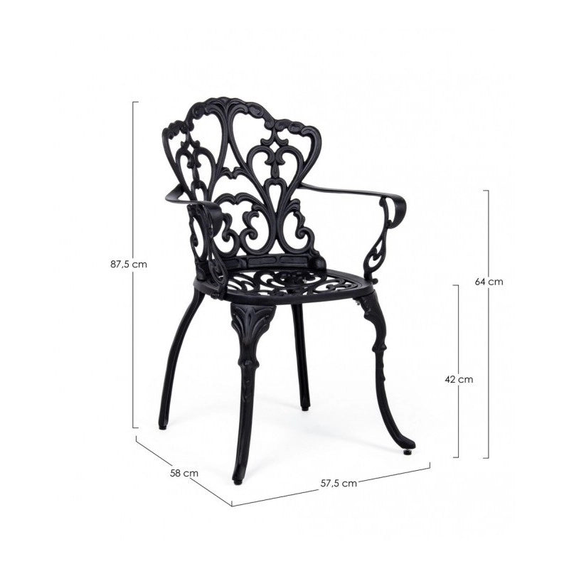 Sedia alluminio antracite esterno Victoria cm 57.5x  58 x  87.5h