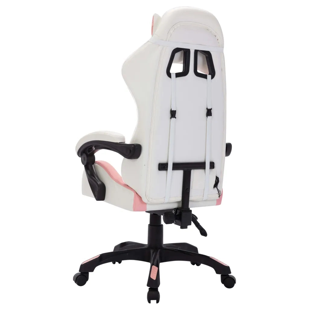 Sedia da Gaming con Luci a LED RGB Rosa e Nera in Similpelle 288004