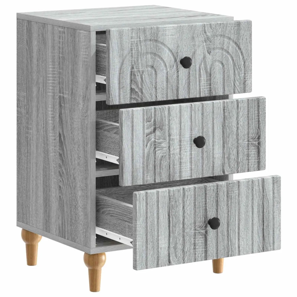 Comodino | Armadio da Notte | Mobiletto da notte con cassetto Grigio Sonoma 43x 41 x 66,5 cm