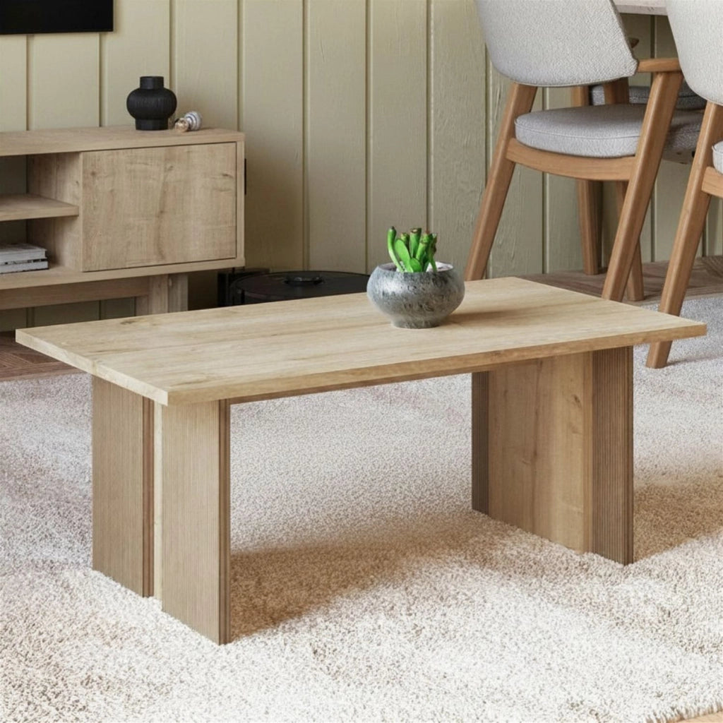Tavolino in legno "Ravello" - 90 x 50 x 40 cm - Beige
