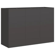 Fioriera dal design moderno per giardino o terrazzo 120 x 40 x 80 cm con fondo aperto realizzata in acciaio laminato a freddo nero 02_0051504