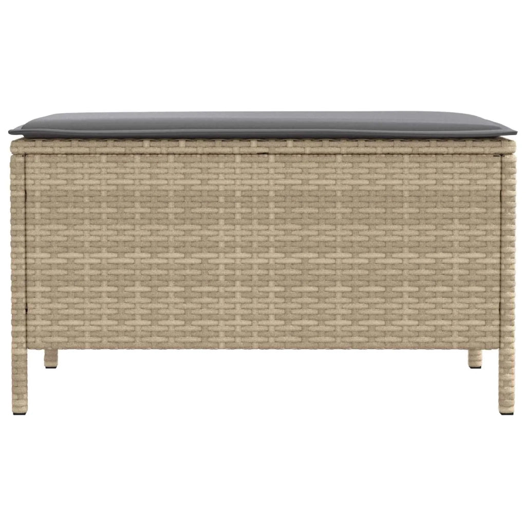 Sedia da giardino-Poggiapiedi da Giardino Beige e Grigio Chiaro 80 x 38 x 42 cm
