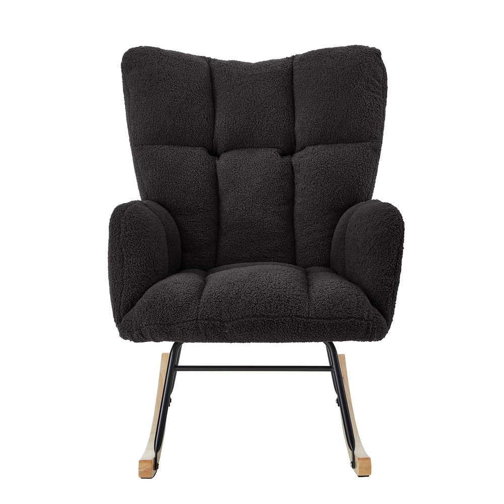 Poltrona a Dondolo ¨C Xylo ¨C Legno e Metallo, Design Scandinavo, 69x89x101 cm