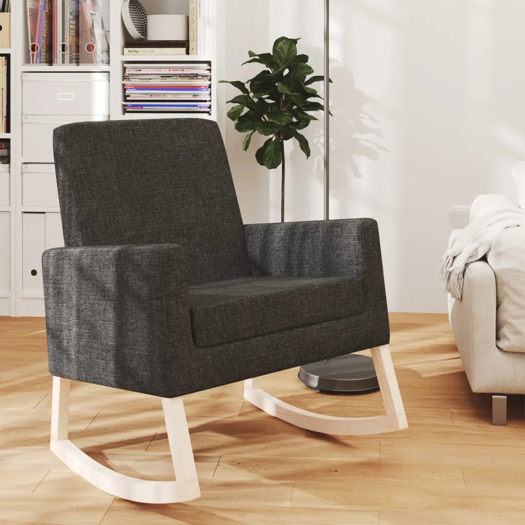 Sedia a Dondolo Nera in Tessuto cod mxl 36272