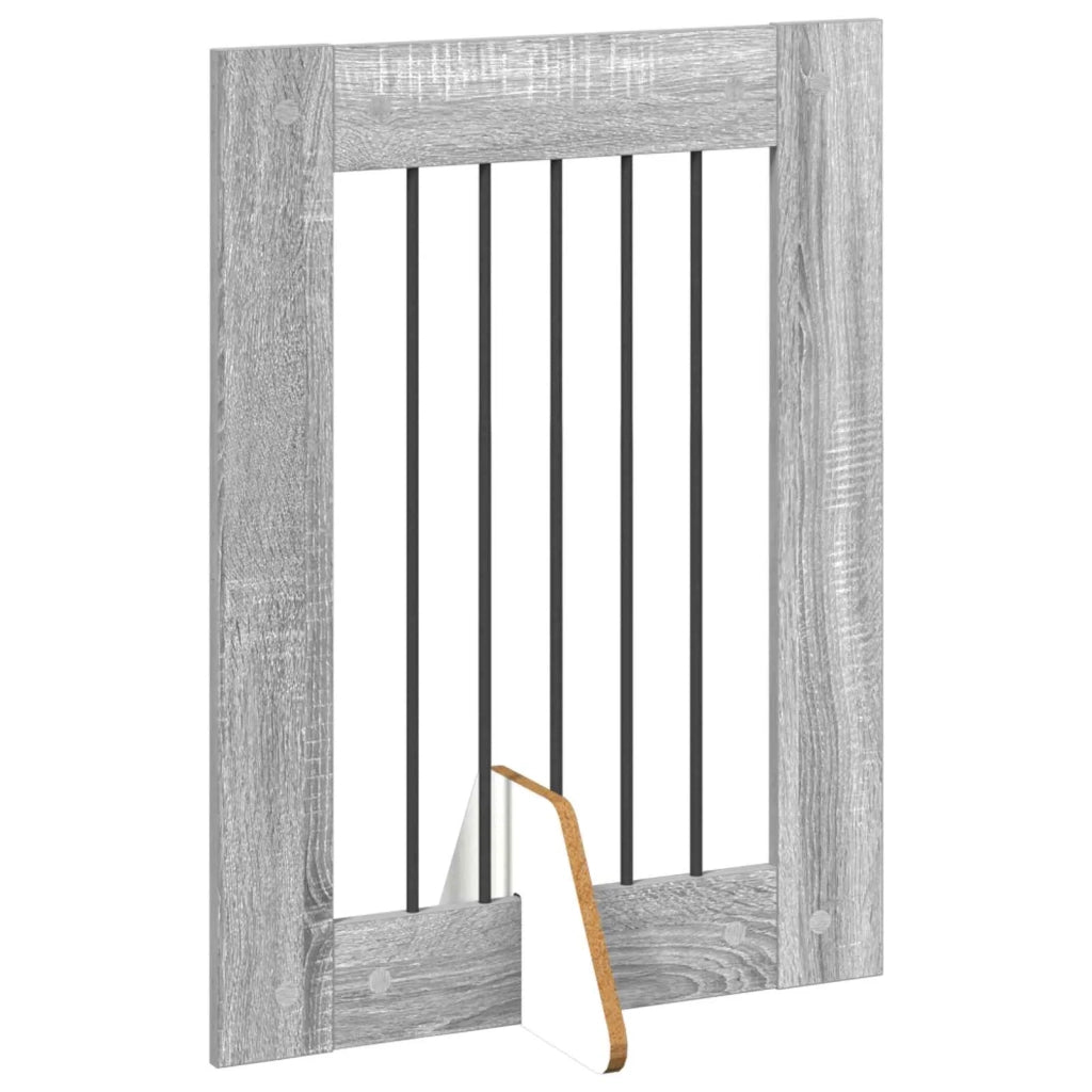 Cancello per cani con supporti 4 pz Grigio Sonoma 60 x 80 cm CFW8878117