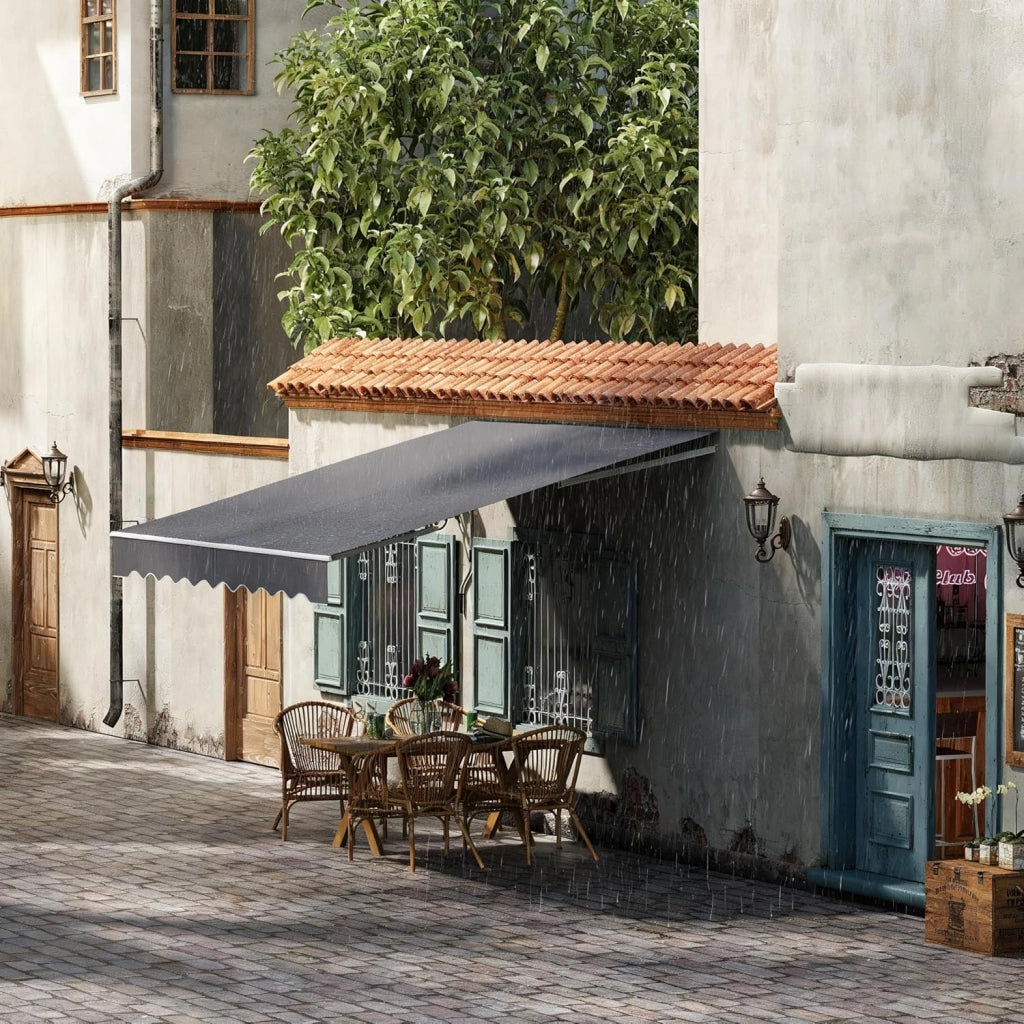 Tenda da sole con manovella manuale, 250 x 200 cm, tenda da sole per balcone, terrazza, impermeabile, protezione solare, antracite