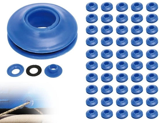 Occhiali in Plastica 50 Pezzi - Anelli di Zecca - Strumento per Occhi - Anelli di Zecca con Attrezzo - Anelli di Zecca - Dimensioni 27 x 27 x 10 mm
