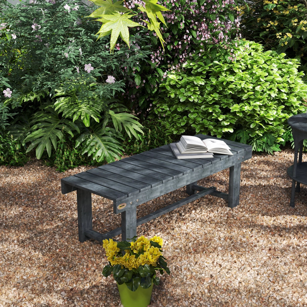 Panchina da Giardino a 2 Posti Impermeabile in Legno di Abete, 110x38x35 cm, Grigio