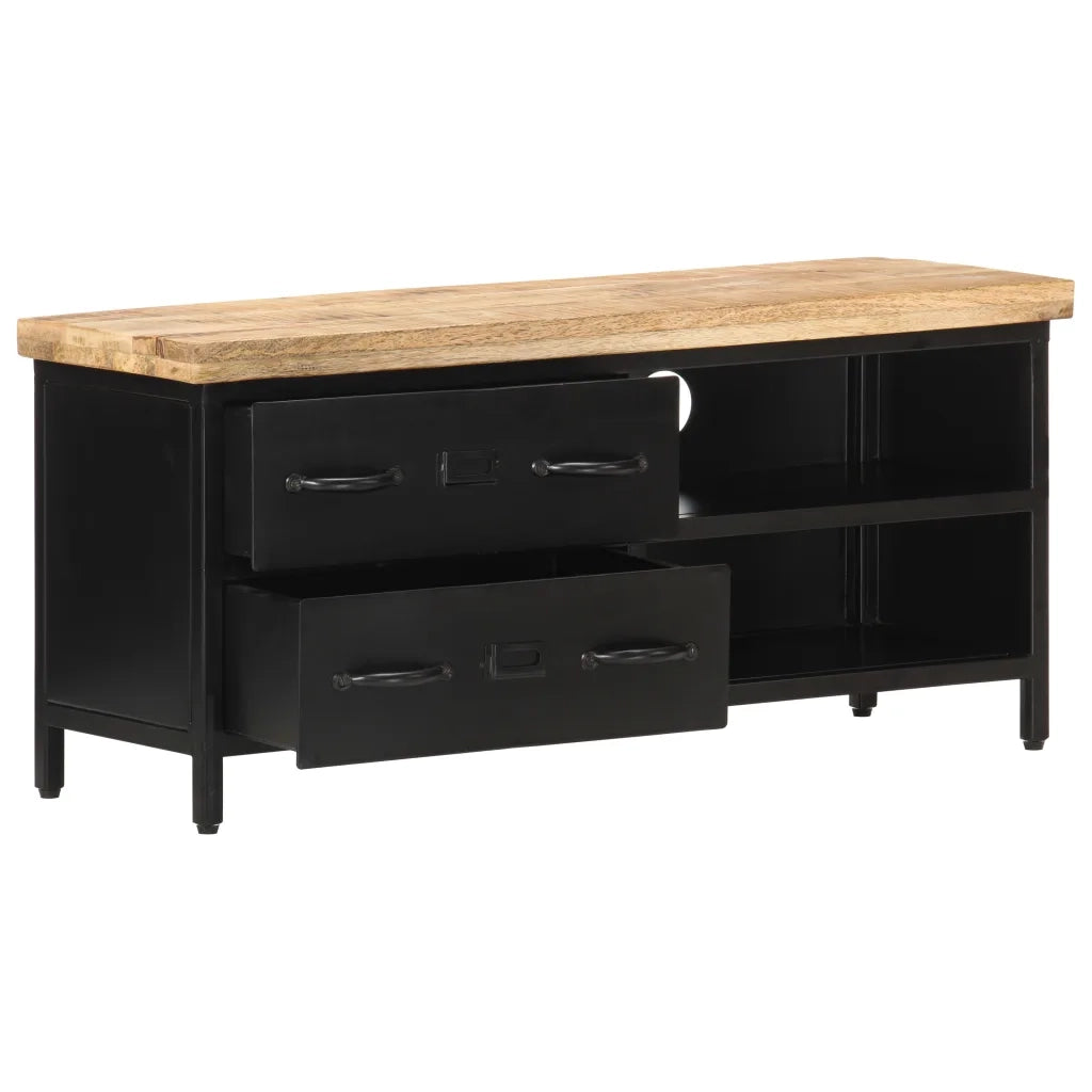 Mobile Porta TV-Mobile per TV-Credenza TV 90x30x41 cm in Legno di Mango Grezzo