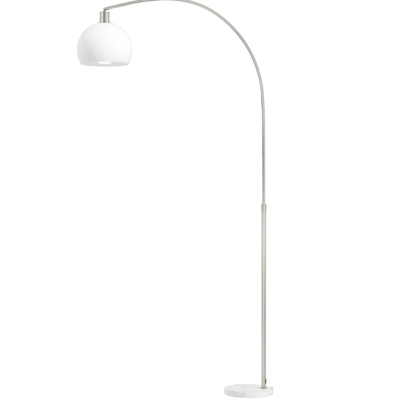 Lampada da terra ad arco 26x90x180 cm in metallo bianco, base in marmo -