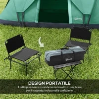 Tenda da Campeggio 6 Posti Idrorepellente con Protezione UV, Pali in Fibra di Vetro, 4.55x2.3x1.8 m, Verde