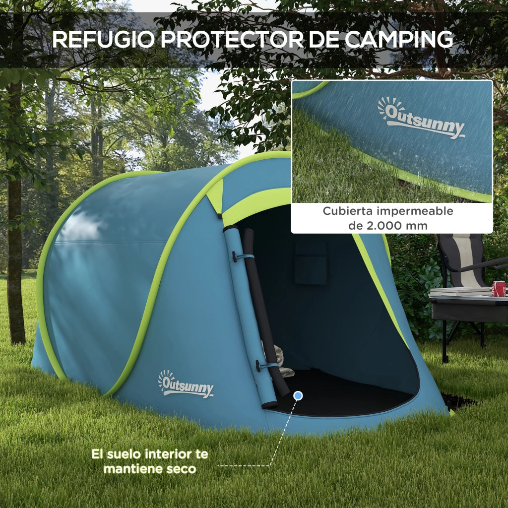 Tienda de Campa?a 2 Persone Impermeabile ¨C zephmum ¨C 245x148x105 cm Blu