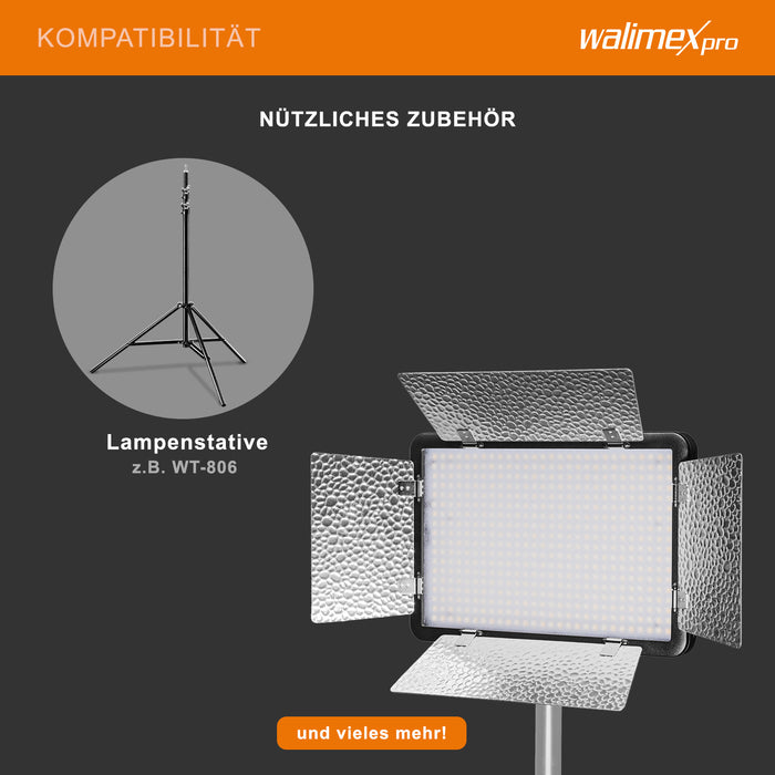 Luce a pannello LED per fotografia 500 Versalight da 32 W, 5600 K, Lampada fotografica con alette per foto e video studio fotografico