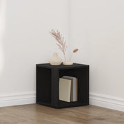 Tavolino Nero Rovere 33x33x34,5 cm Legno Ingegnerizzato