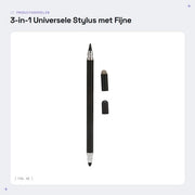 Stilo 3-in-1 - Stilo Universale con Punta Finissima - Sensitive Stilo per Touchscreen - 2 Viti di Fissaggio - Lega di Alluminio - Per Tablet e Smartphone - Stilo per Touchscreen