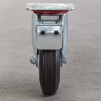 Set 4 ruote piroettanti, freno doppio blocco, Rotella 100mm max 70kg, metallo e gomma piena