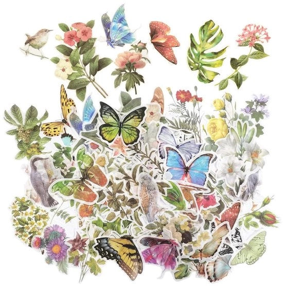 Sticker Vintage Florale 180 pezzi - Dimensioni 3,5-11 cm
