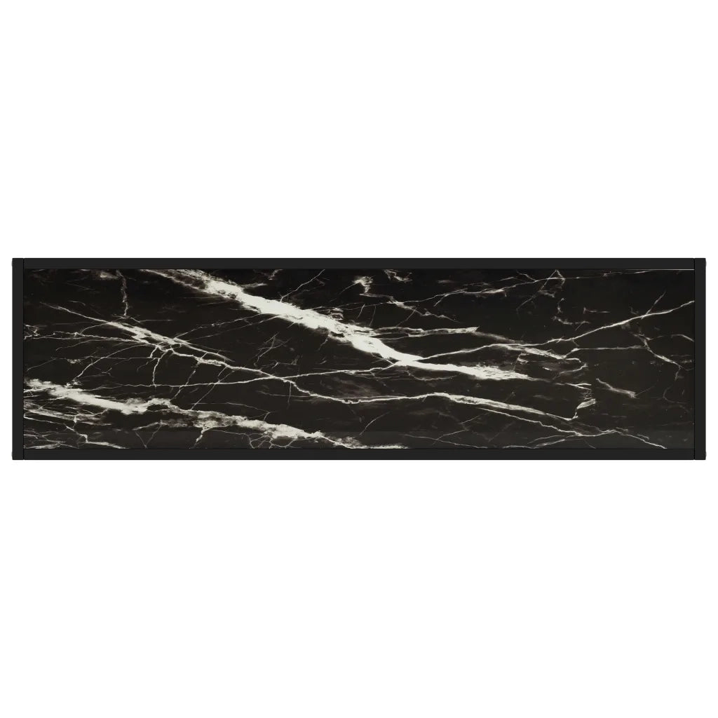 Tavolo Consolle Nero 120x35x75 cm in Vetro Temperato cod mxl 59560