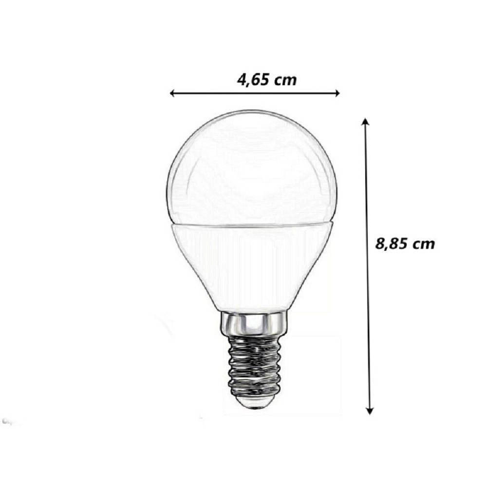 Trade Shop - Lampadina Led Globo G45 E14 9w Luce Fredda 6500k Calda 3000k Naturale 4000k G45t-9w -