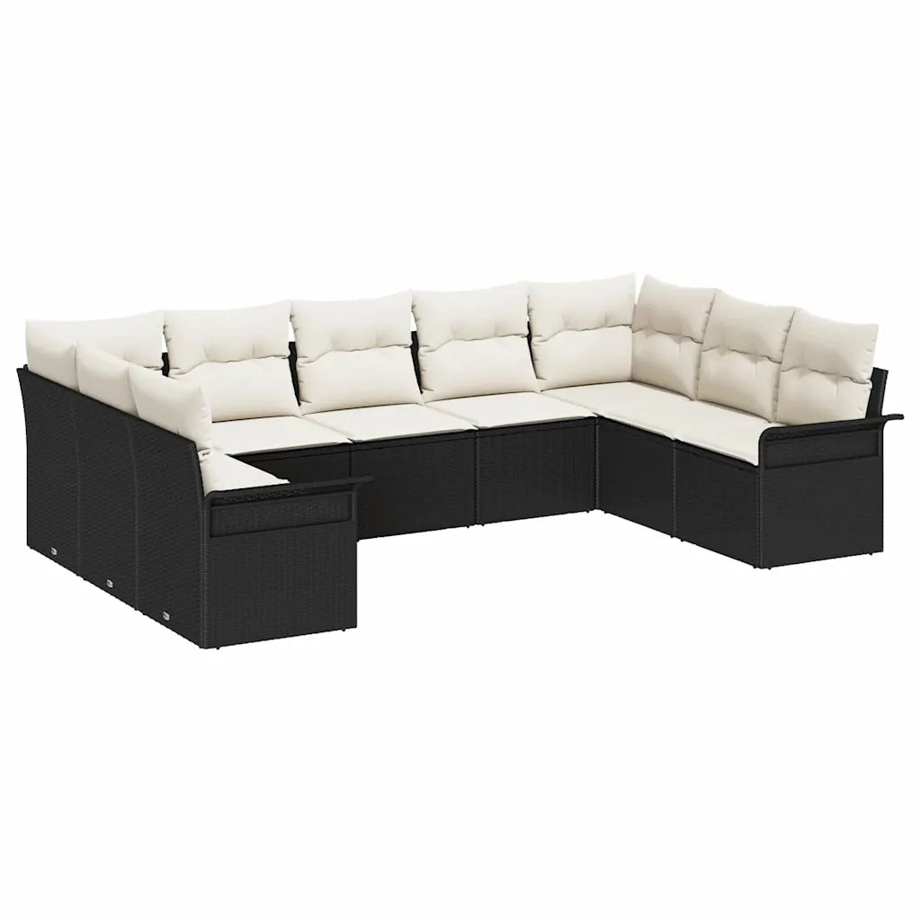 Set Divano da Giardino con cuscino Nero polyrattan 3345517