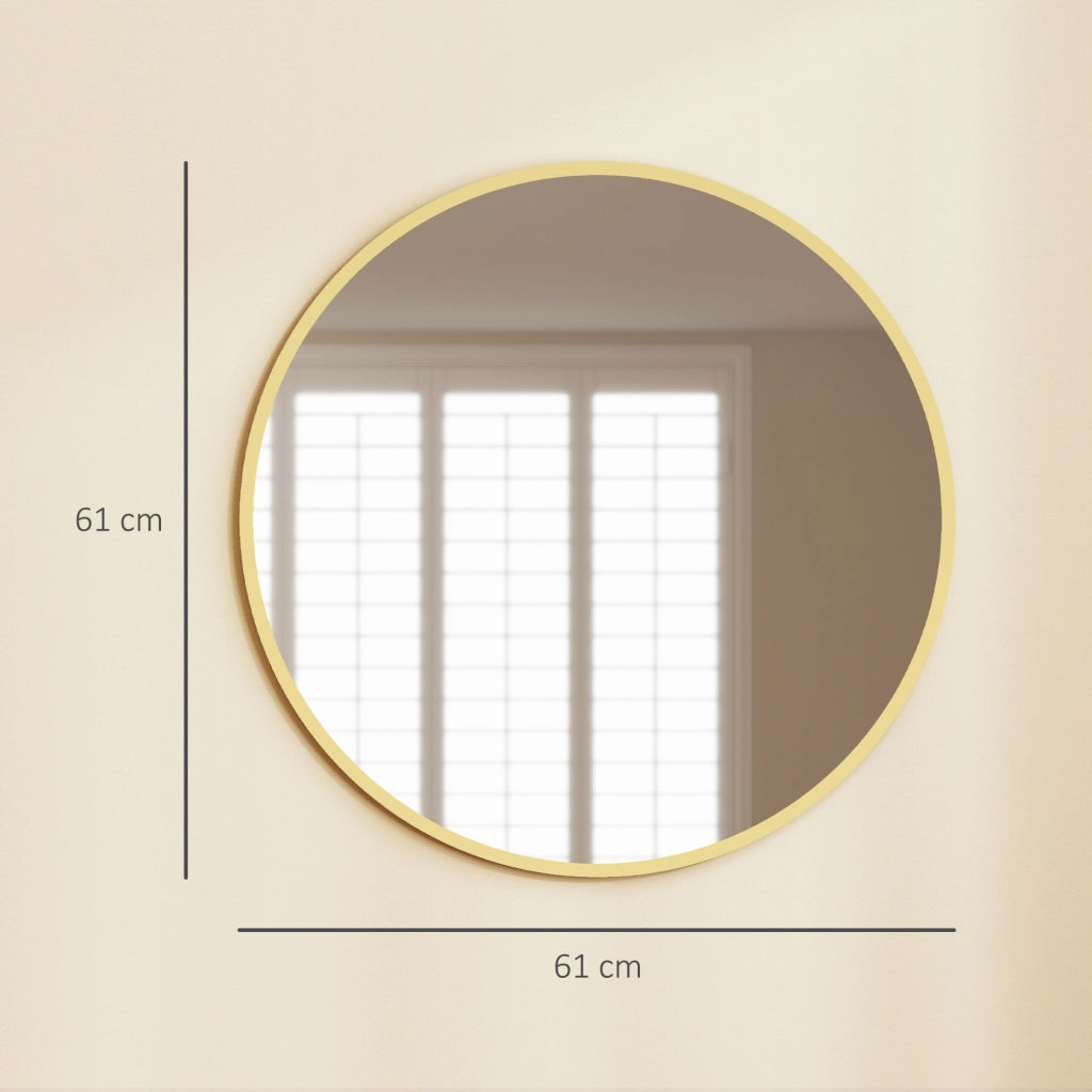 Specchio da Parete Moderno ¨C Zephmum ¨C Dorato 61x61 cm