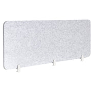 Pannello divisorio in PET per scrivania rivestito in tessuto 180 x 50 cm Grigio Morsetti di montaggio modulari Casa Ufficio