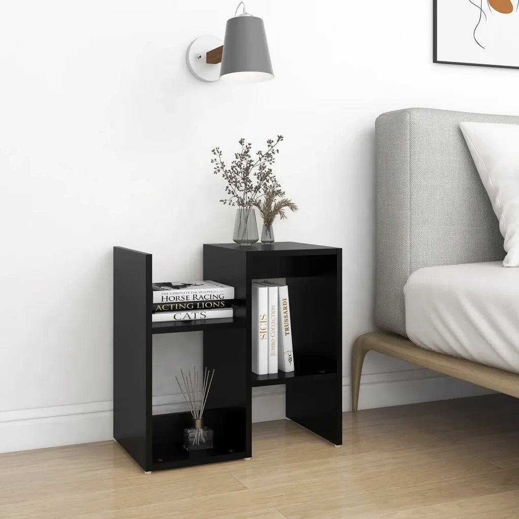Comodino Nero 50x30x51,5 cm in Legno Multistrato 806366