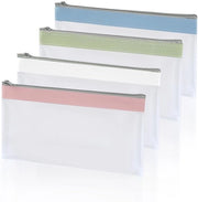 Etui trasparente, 4-pack di custodie in PVC morbido, grande capacità, custodia portatile, borsa cosmetica, borsa per viaggio e bagno, custodia per chiavi, portafoglio, per scuola e ufficio.
