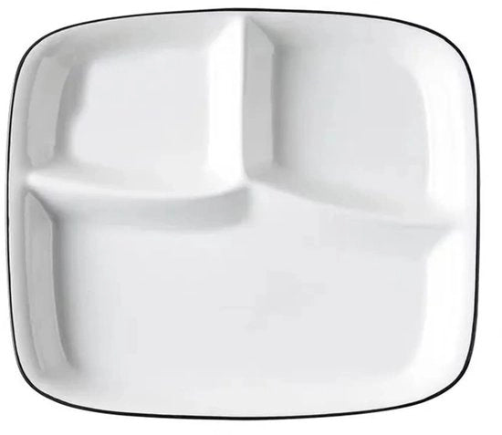 Piatti da portata in ceramica, piatto da snack con 3 celle, piatto da pranzo, tavola da servizio per perdita di peso