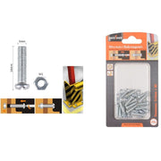 Trade Shop - Set 18 Pz Viti Vite Testa A Croce Tonda 5x16 Mm Con Dadi Dado Esagonale M5 90967 -