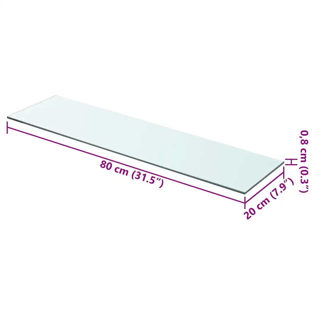 Mensola | Ripiano | Scaffale in Vetro Trasparente 80x20 cm