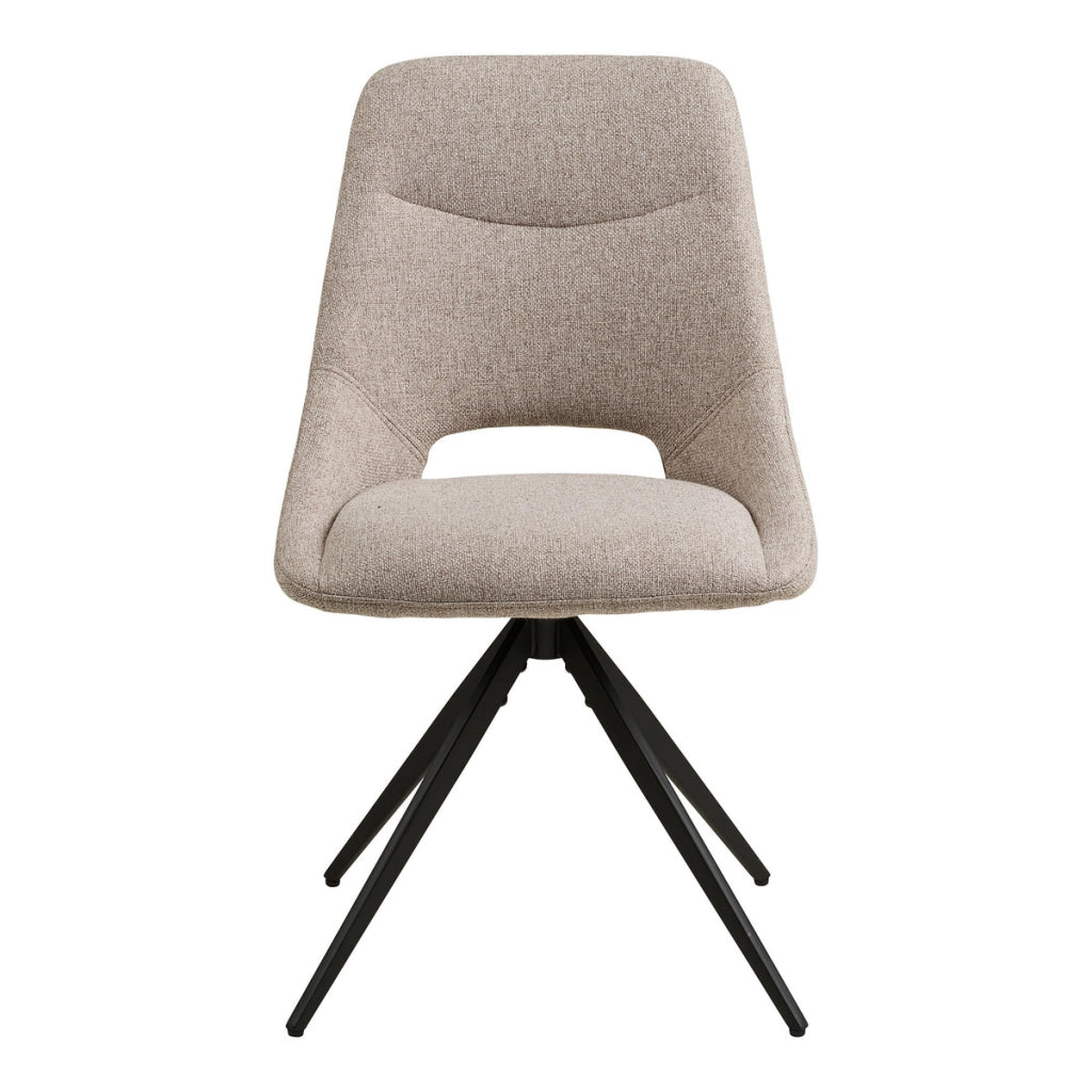Set di 2 Sedie Dokka, Beige, Tessuto, 57,5x52x87,5 cm
