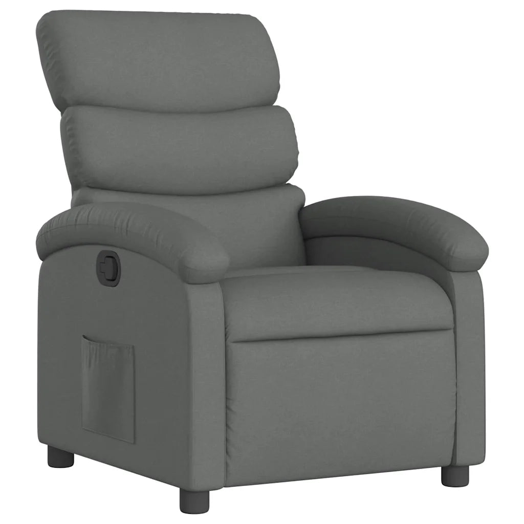 Divano Sedia-Poltrona Reclinabile in Tessuto Grigio Scuro 381698