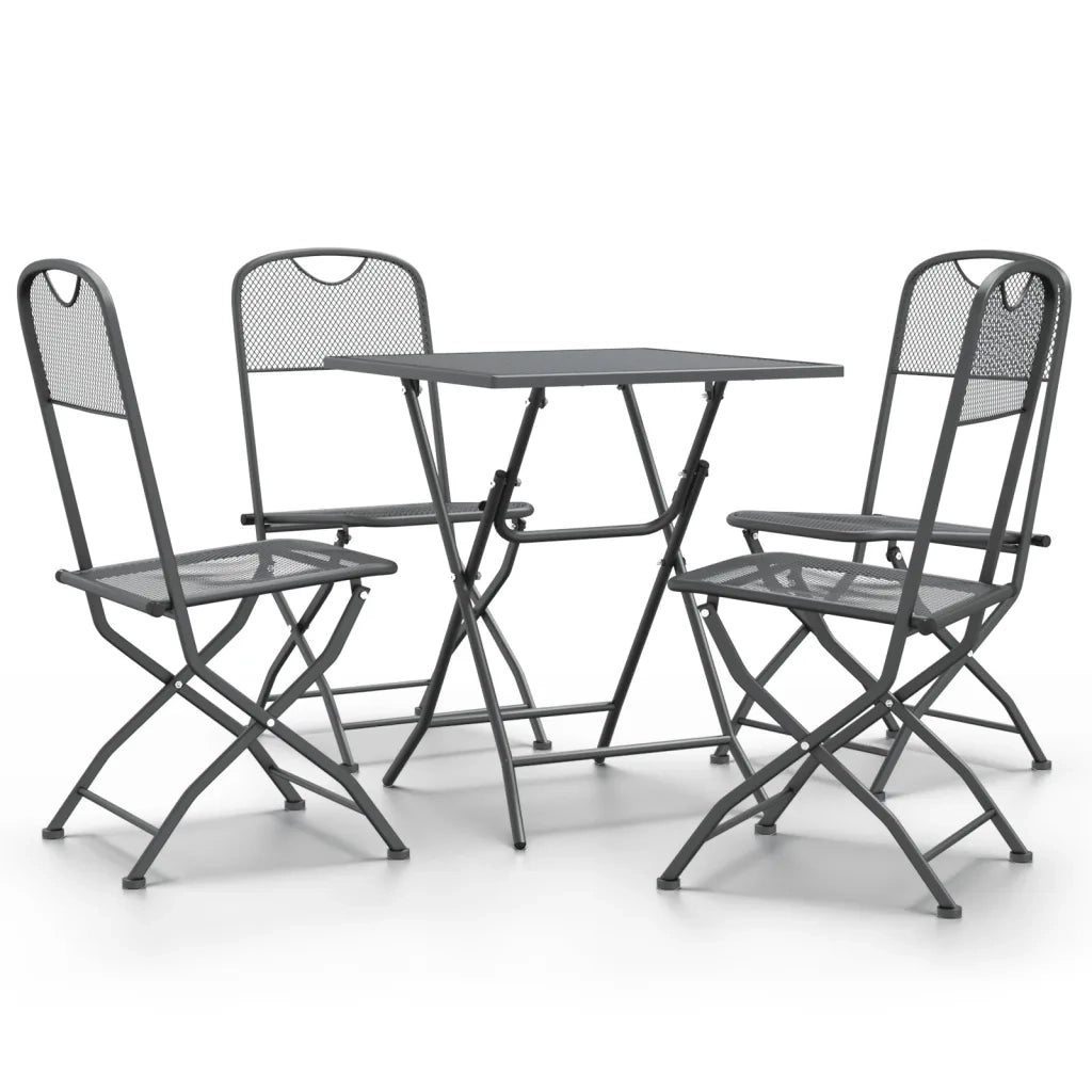 Set da Pranzo per Giardino 5pz Rete Metallica Espansa Antracite 3084716