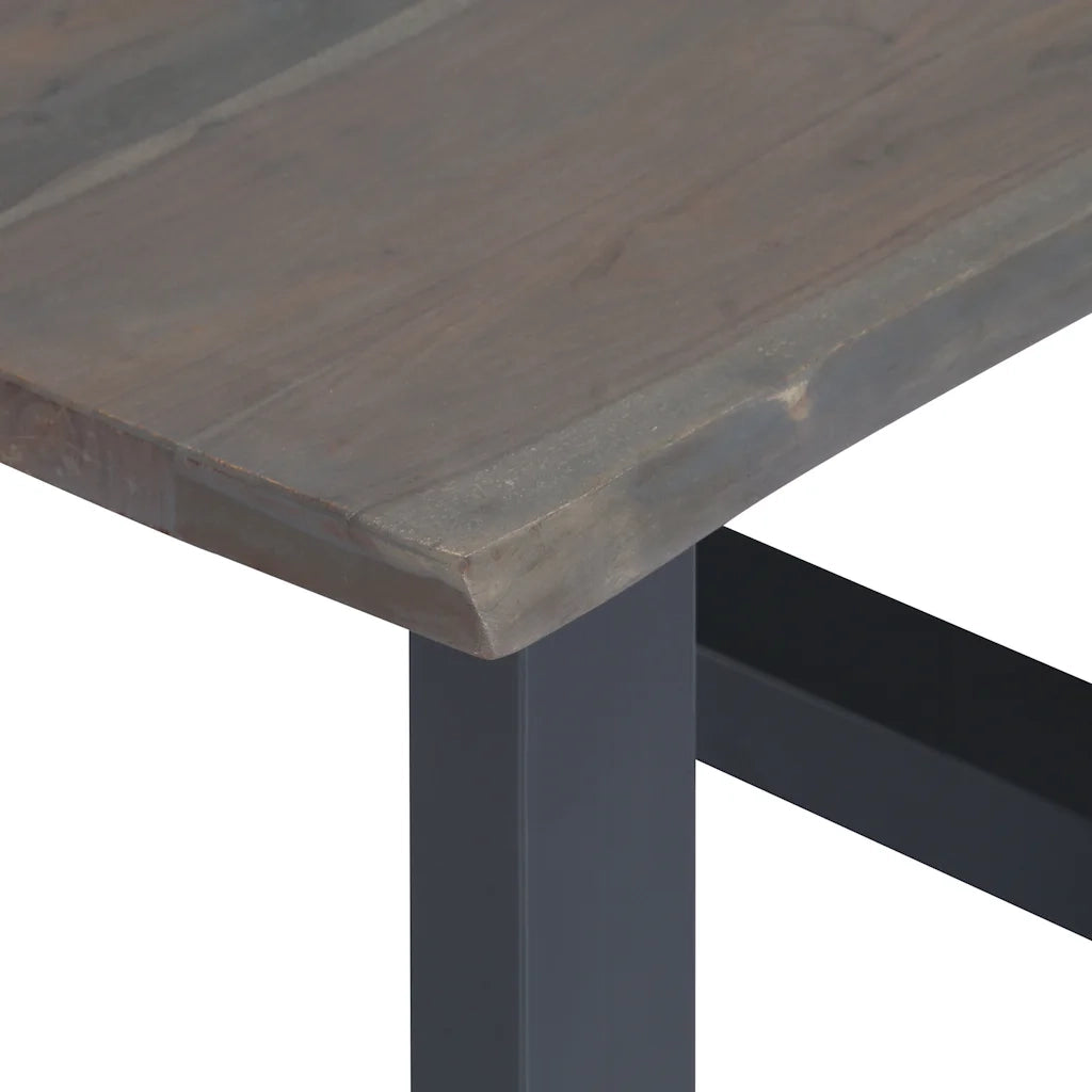 Tavolino da CaffÃ¨ con Bordi Vivi Grigio 60x60x40 cm Acacia
